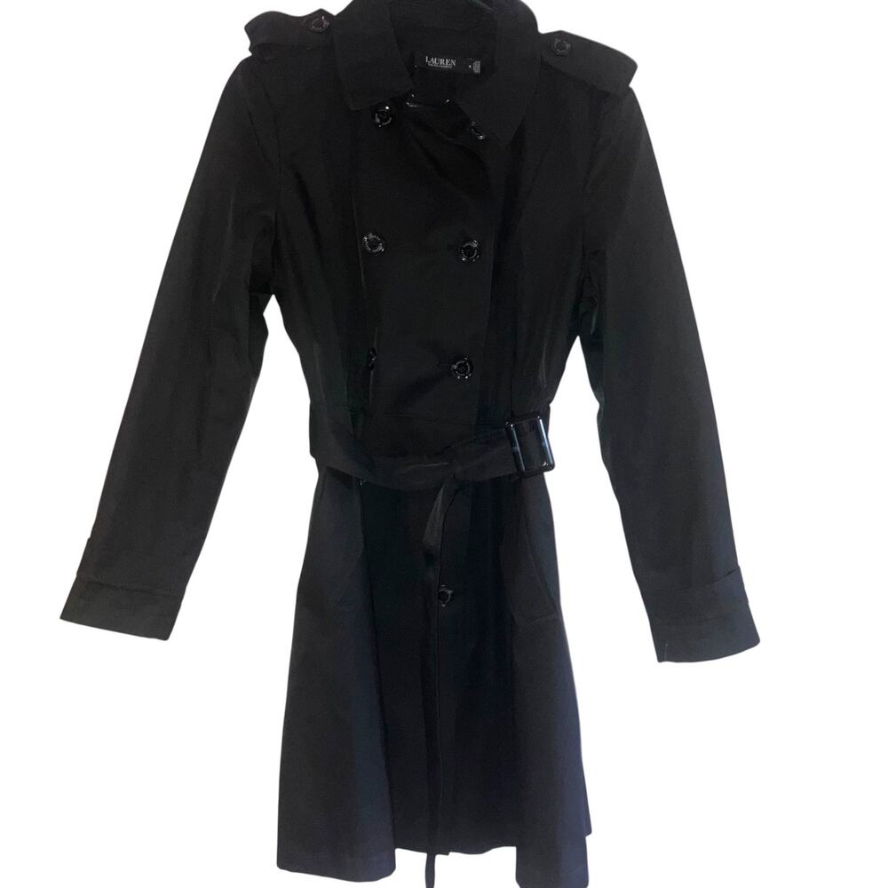 Lauren Ralph Lauren NWT Black Women’s Belted Waterproof Trench-Medium - Picture 5 of 16